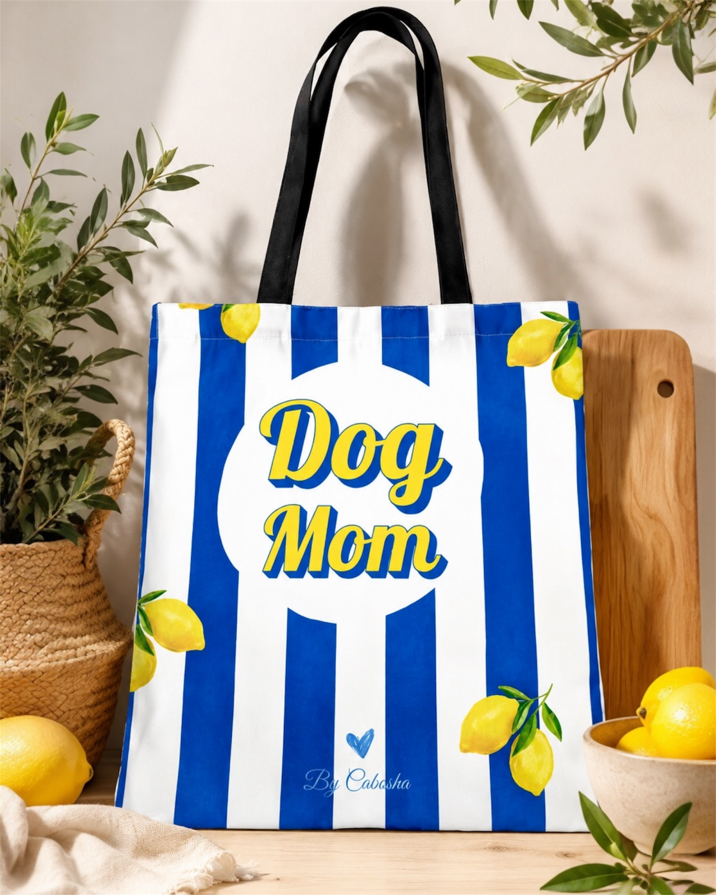 Tote Bag Dog Mom 🩵🍋