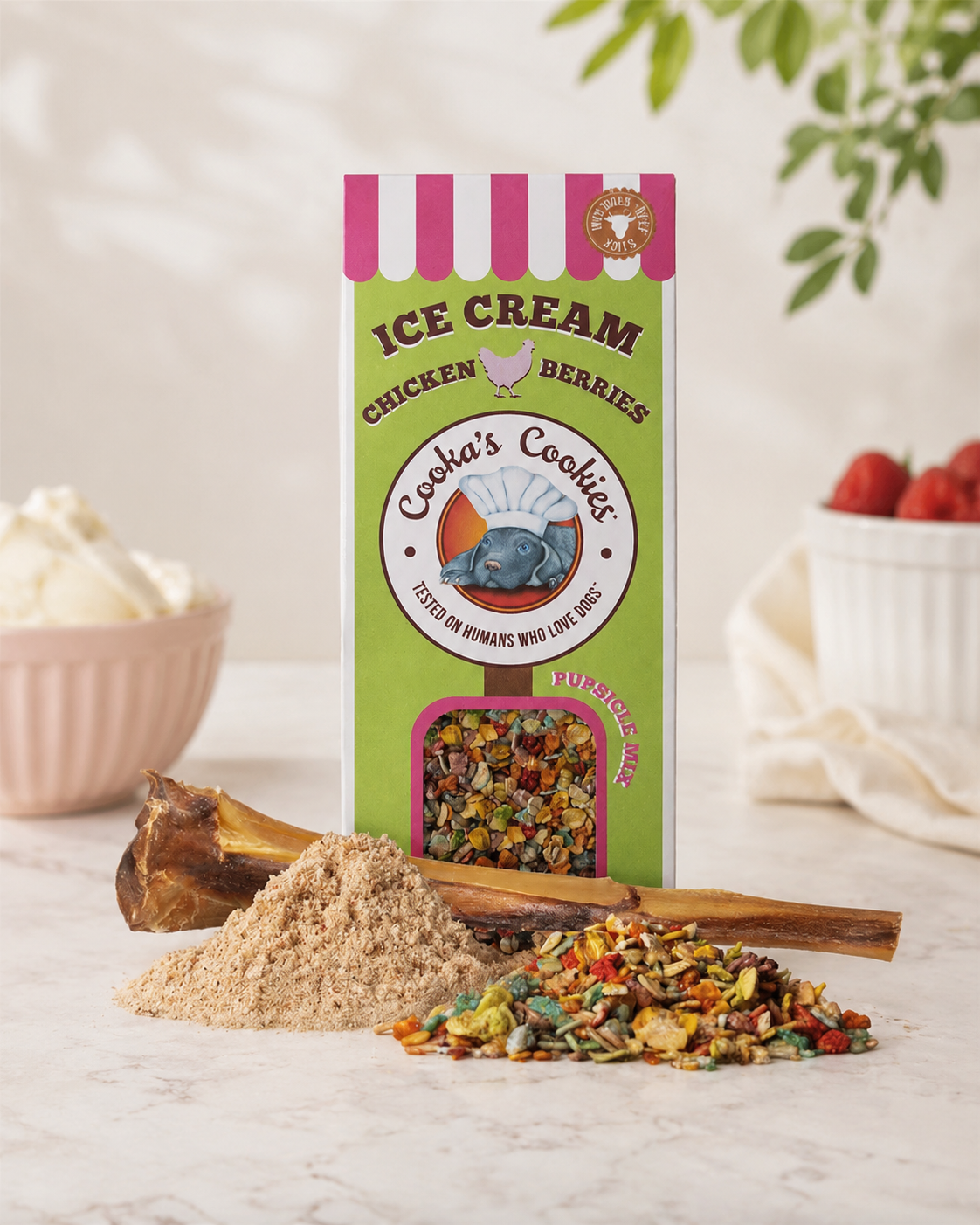 Mélange glace au poulet et fraise - Cooka's Cookies
