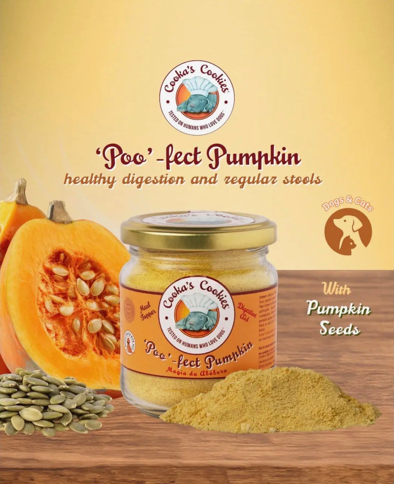 Poo-fec Pumpkin- Cooka’s cookie - garniture de repas pour chiens et chats