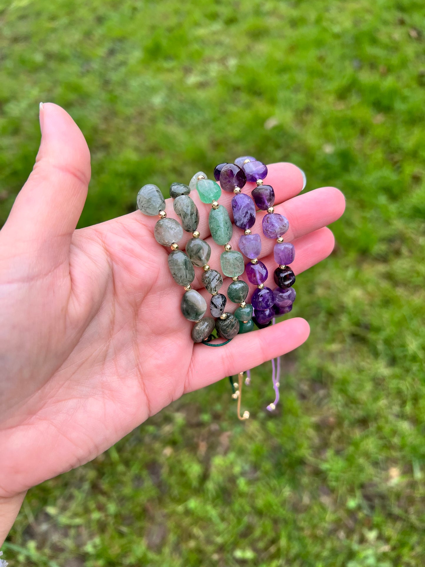 Bracelets pierres naturelles ajustable