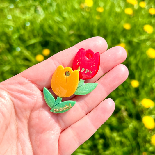 Médaille chien/chat Tulipes
