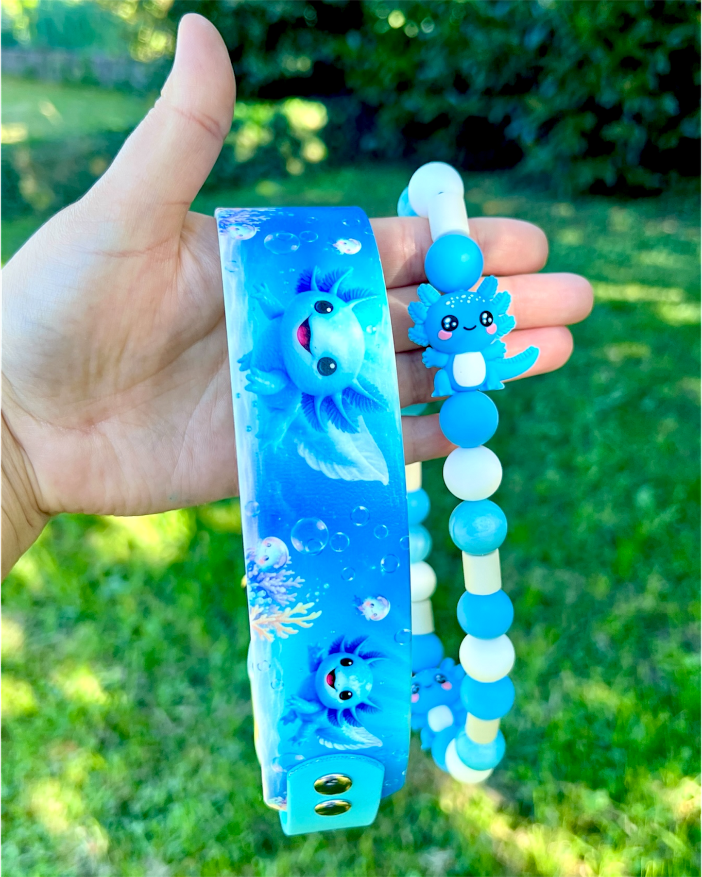 Collier chien Blue Axo 🩵