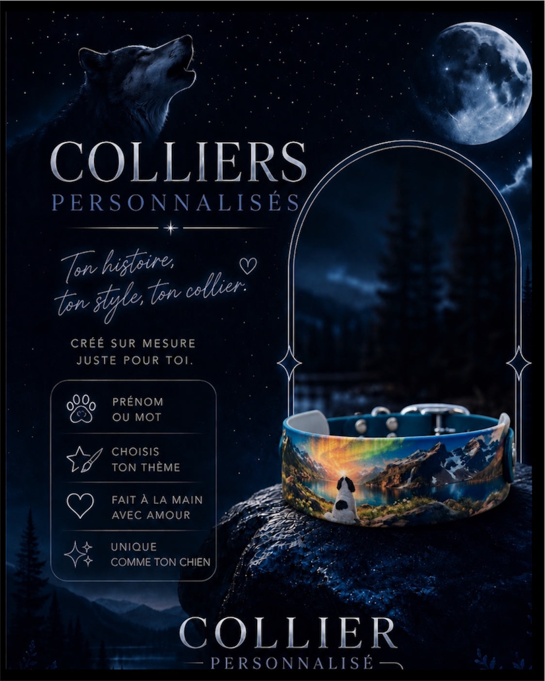 Collier Chien Imprimé (100% personnalisé)